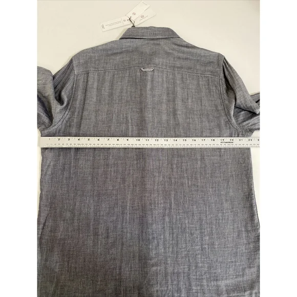 AG Adriano Goldschmied Button Up Shirt Gray Japanese Cotton Mens Large